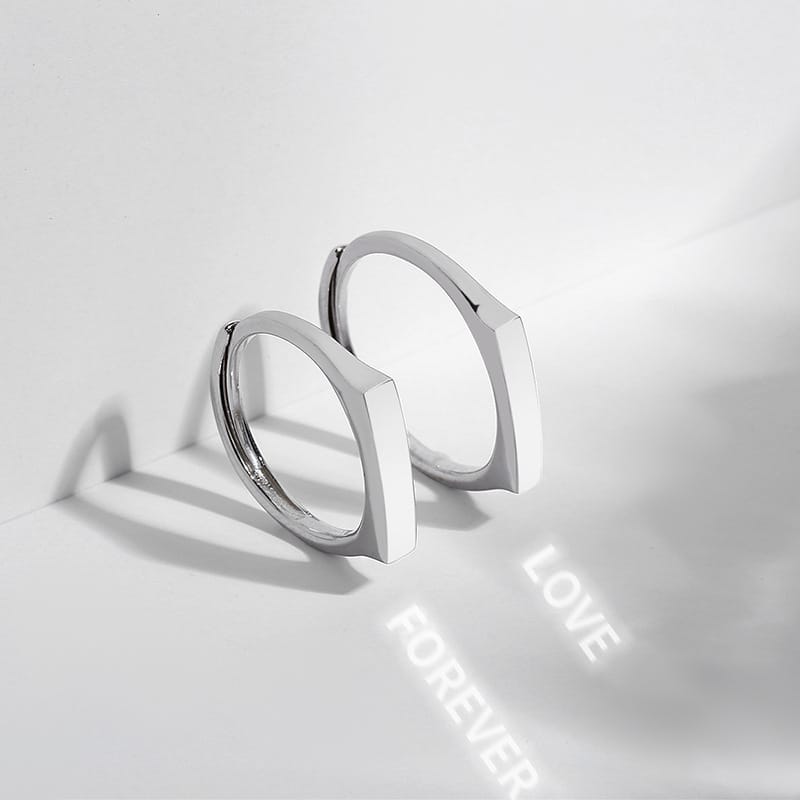 S925 Sterling Silver Projection Couple Ring Does Not Fallen Niche ins Wind Shake Simple Ring Men and Women in the Name of Light