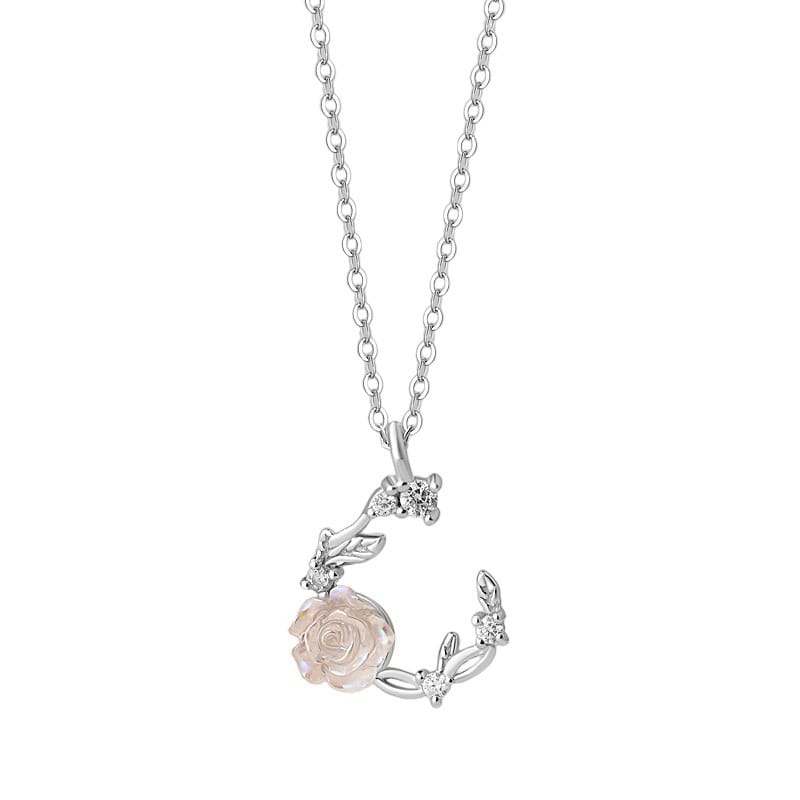 Po S999 Silver Sweet Flower Branch Necklace Girly Light Luxury High-end Pastoral Style Clavicle Chain for Hair