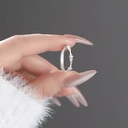Po S999 Foot Silver Four Mans Star Zircon Ring Fresh Han Feng Elegant Niche Sweet Gentle Hand Decoration
