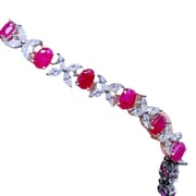 Fresh and simple Myanmar non-burnt Ruby natural ruby bracelet 925 silver women's bracelet 4 * 6mm wholesale