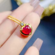 Fresh necklace natural Ruby clavicle chain 7 * 7mm women's pendant 925 silver wholesale live TikTok supply
