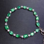 Emerald women's bracelet 925 silver inlaid natural emerald bracelet women's bracelet live supply wholesale