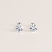 S925 Sterling Silver Small Simple Round Flash Zirconium Earrings Women's Screw Screw Buckle Ear Bone Nail Ear Holes Earrings