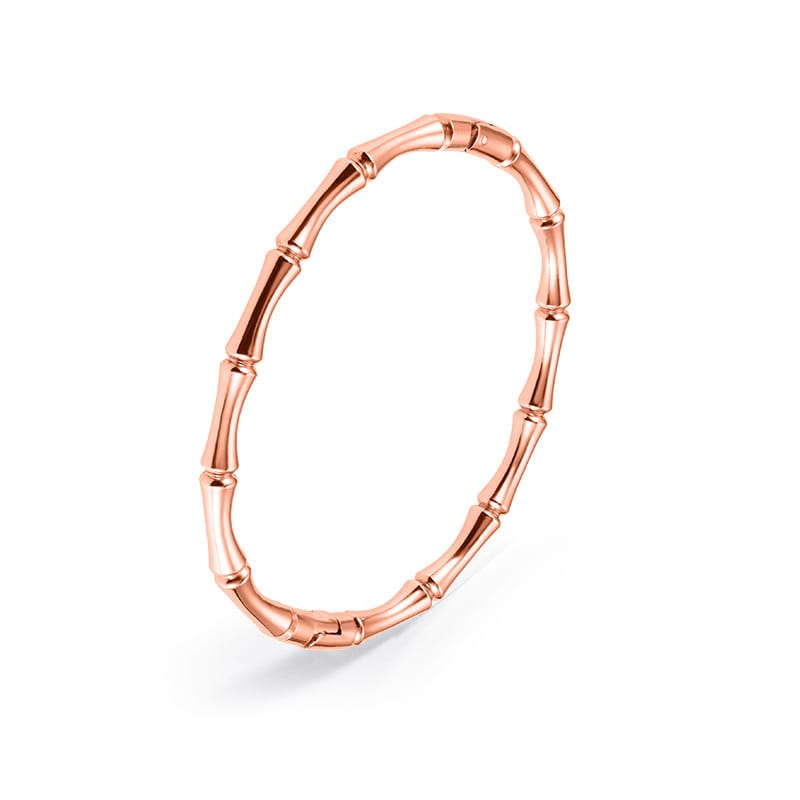 Simple and elegant style golden bamboo titanium steel plain bracelet ins Net red with solid stainless steel jewelry wholesale