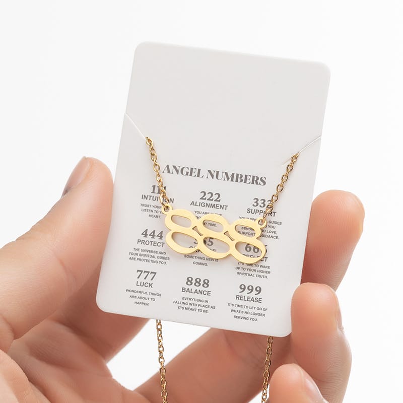 2024 Women's New Arrival Angel Lucky Numbers Pendant Necklace Fashion 000-999 Stainless Steel Vintage Necklace