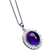 Amethyst pendant 925 sterling silver inlaid plating 18K gold ladies purple pendant manufacturers wholesale primary supply