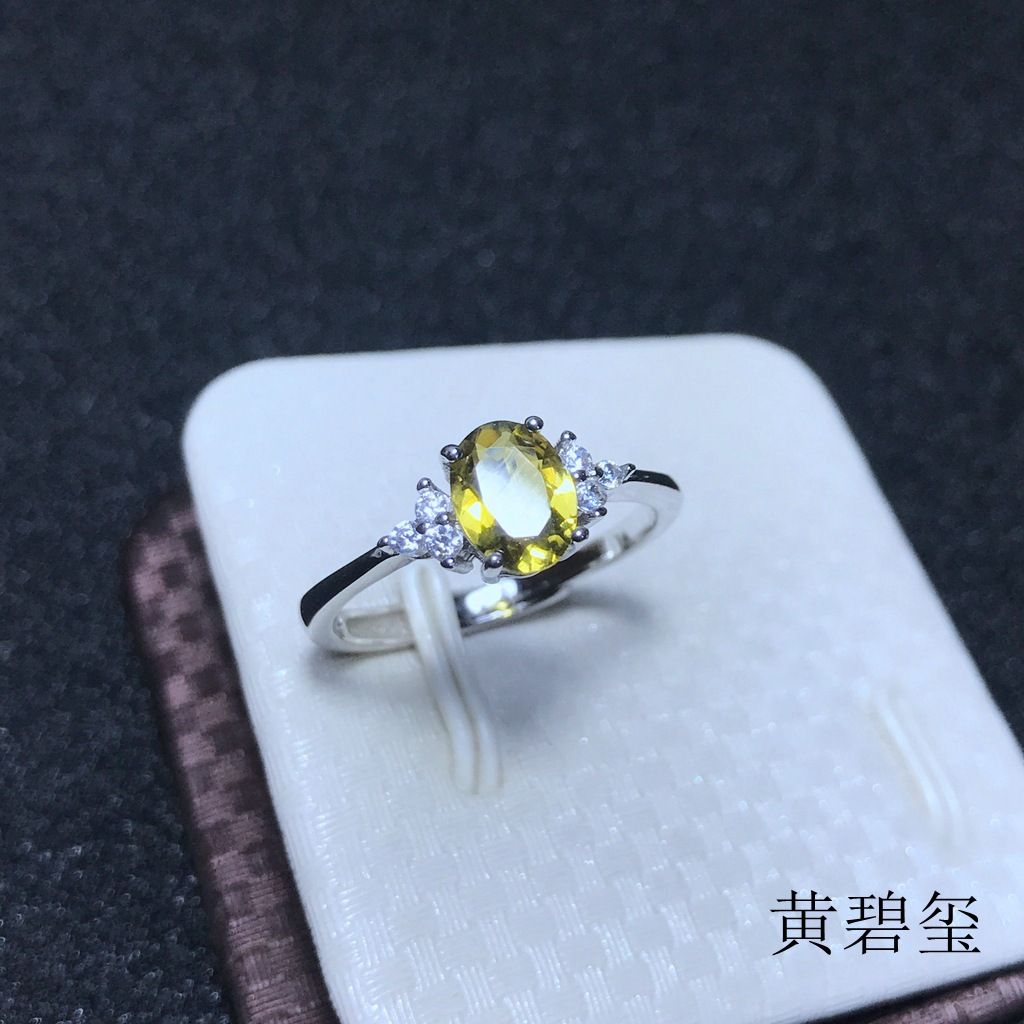 1 karat tourmaline ring wholesale 925 silver inlaid live Crystal Good