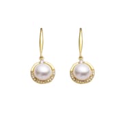 Natural Freshwater Pearl Earrings Circle Classic Zircon Pearl Ear Hook Elegant Light Luxury Niche Earrings New Women