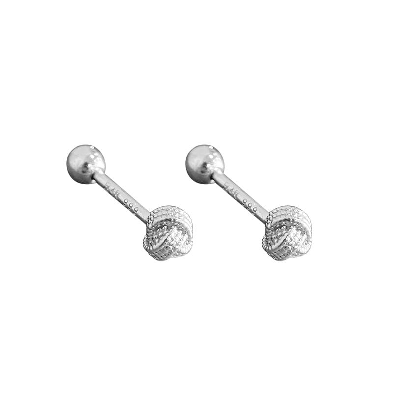 Po 999 full-body sterling silver screw knot earring female ear hole washing sleep free pick design small ear bone nail