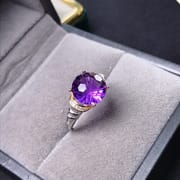 Fireworks amethyst ring 925 silver fireworks amethyst ring to send girlfriend gift manufacturers receive a single generation of hair