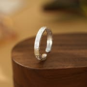 Po S999 Foot Silver Minimalist Gifting Ring Couple's Geometric Artistic Cold Temperament Niche Jewelry