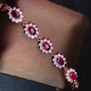 Tiktok supplies girls ruby bracelet 925 silver Ruby with extended chain adjustable one-piece delivery