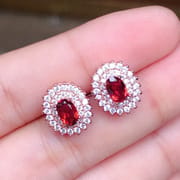 New low price 925 silver detection mall Garnet ladies earrings
