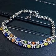 Natural color sapphire bracelet jewelry gem anchor e-commerce supply 925 silver