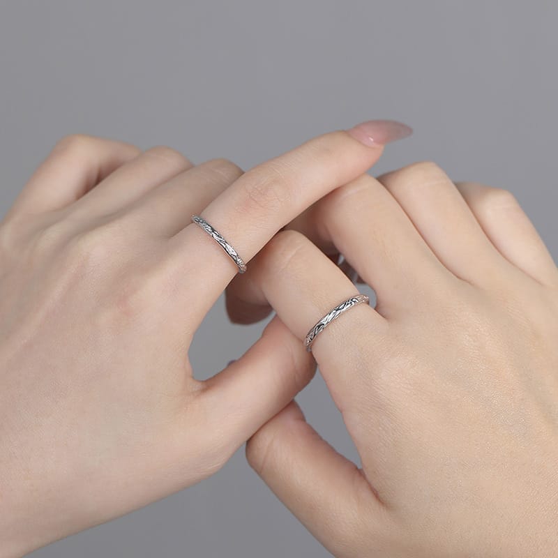 Abao 999 Pure Silver Candy Paper Texture Couple Rings Literary Valentine's Day Gift for Girlfriend Accessible Luxury Ring Delivery