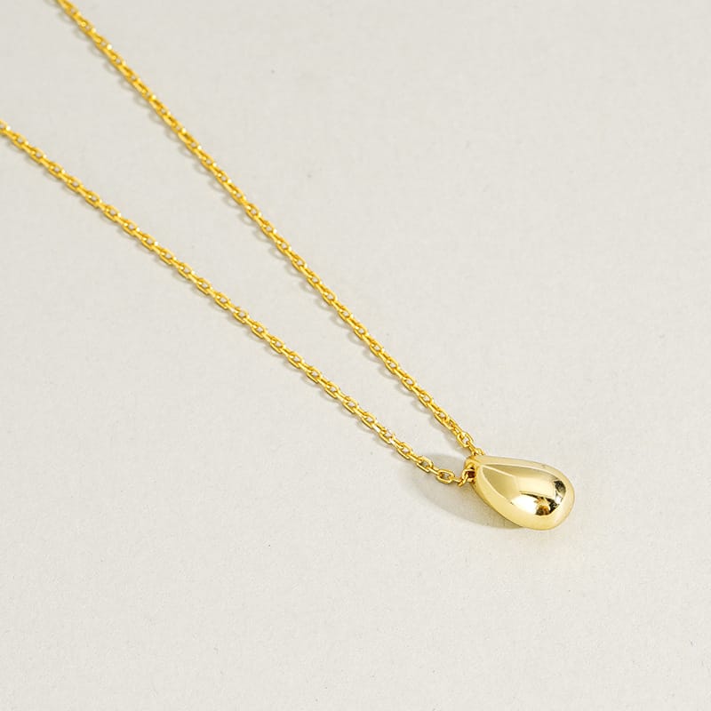 S925 Sterling Silver Necklace Vintage Fashion Elegant Simple Water Drop Pendant Women Necklace Clavicle Chain Jewelry Trendy