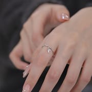 阿宝S999足银新中式竹节叶子戒指国风气质简约淡雅节节高手饰代发