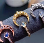 Moonstone ring 925 silver inlaid natural blue Moonstone 3*3mm live ladies ring wholesale a generation of hair