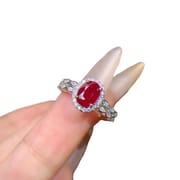 Old burn natural ruby 5*7mm ring live 925 silver fashion female ring trembles live supply batch