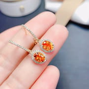 Fashionable elegant natural chicken oil yellow citrine stud earrings 925 silver Citrine Crystal clean Fire Color good