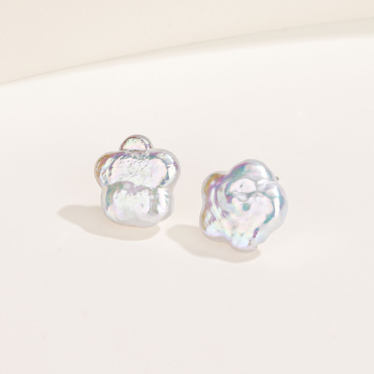 Personality S925 Sterling Silver Natural Alien Baroque Pearl Earrings Female Star Love Flower Ear Jewelry
