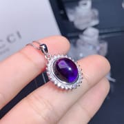 Amethyst pendant 925 sterling silver inlaid plating 18K gold ladies purple pendant manufacturers wholesale primary supply