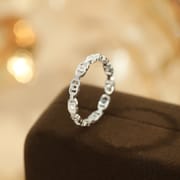 Po S999 Foot Silver Cross Hollow Ring Fashion Personality Simple Korean Style Elegant Design Geometric Bracelet Hair