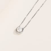 S925 sterling silver with fresh water pearl U shape necklace
