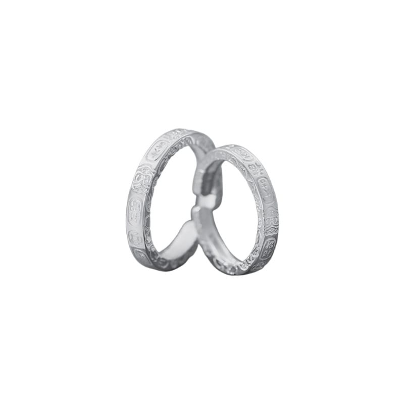 Po S999 Foot Silver Minimalist Gifting Ring Couple's Geometric Artistic Cold Temperament Niche Jewelry