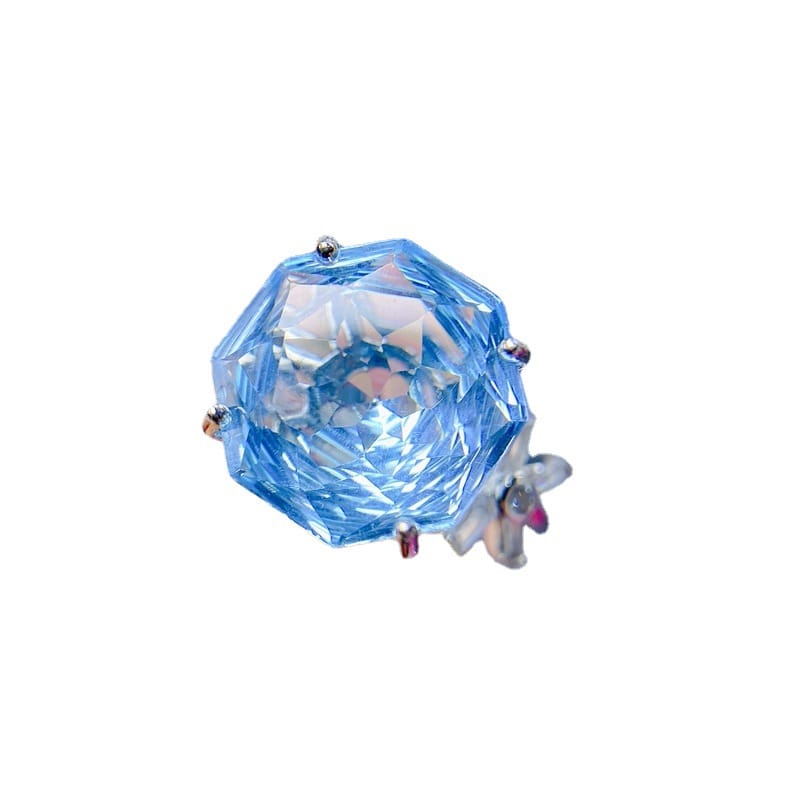 Jewelry live supply natural rose cutting craft lantopa ring 925 silver women's open mouth Crystal Dry