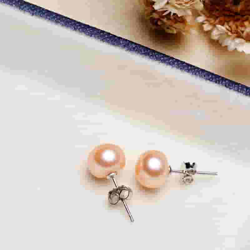 Pearl earrings s925 silver ear pin simple all-match exquisite small freshwater pearl earrings for women
