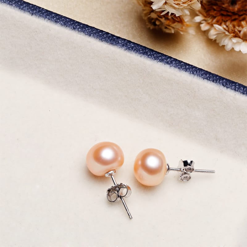 Pearl earrings s925 silver ear pin simple all-match exquisite small freshwater pearl earrings for women