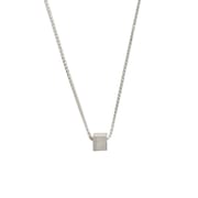 Po Factory 999 Sterling Silver Necklace Small Square Korean Simple Elegant Clavicle Chain Head Jewelry Factory Direct Supply