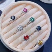 Classic style Mosan diamond ring wholesale 925 silver bag overtest drill pen GRA live supply