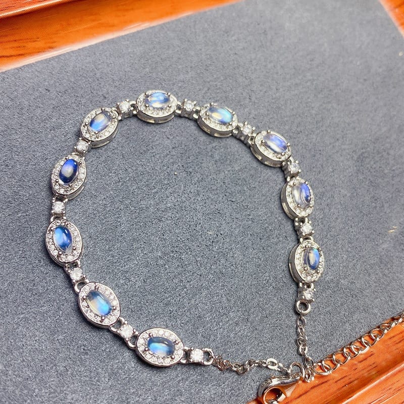 New arrival natural Moonstone bracelet 925 silver inlaid gift wholesale