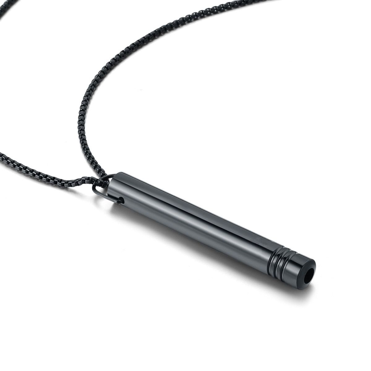 Amazon Titanium Steel Whistle Meditation Mindfulness Breathing Decompression Anxiety Yoga Stainless Steel Pendant Necklace in stock Wholesale