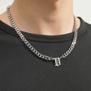 Cross-border Hot Selling Stainless Steel English Alphabet Pendant Necklace ins Cuban Hip Hop Fashion Street New Product