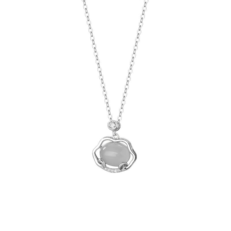 Po S999 Silver National Style Long Life Lock Necklace Women's National Fashion Love Gift New Chinese Style Clavicle Chain