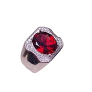 Manufacturers supply a large number of 925 silver fashion new garnet ring men's ring wholesale new every day on the new