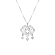 Bao S999 pure silver copper coin safety lock necklace light luxury high-grade sense National style necklace exquisite temperament clavicle chain for women