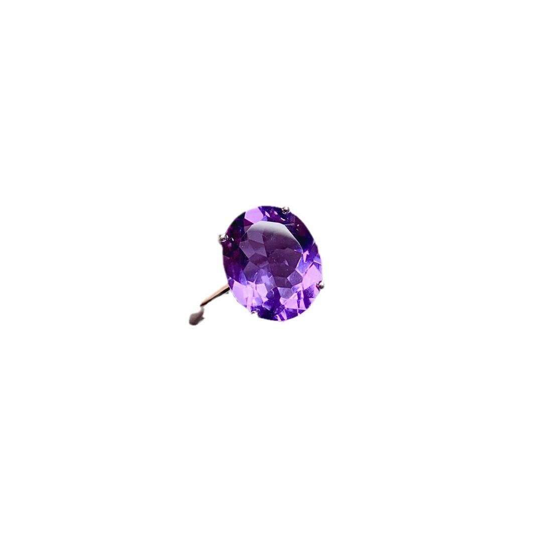 Factory wholesale explosions natural amethyst ring S925 silver inlaid main stone 9*11 selling Europe and the United States a generation