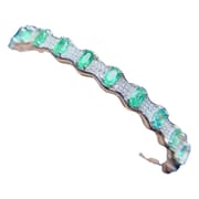 New on new natural emerald bracelet 925 silver inlay gift wholesale