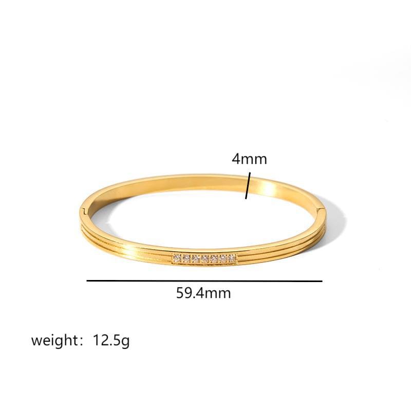 European and American-style light luxury bracelet six-pointed star buckle bracelet 18K gold stainless steel inlaid zirconium bracelet high-grade bracelet for women