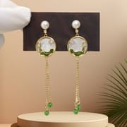 Natural Freshwater Pearl Earrings New Chinese Style National Style Lotus Pond Moonlight Lotus Tassel Long Earrings High-grade Earrings