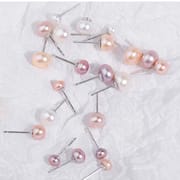 Freshwater Pearl Earrings Daily Simple Exquisite Micro-inlaid Zircon Flower Earrings Women's S925 Silver Needle Anti-allergic Earrings