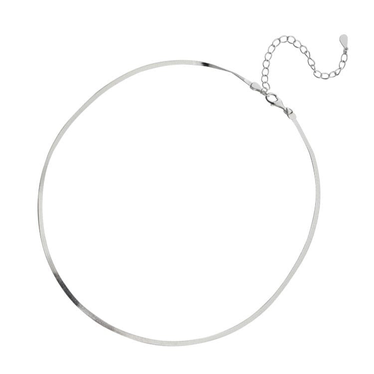 Cross-border fashion temperament S925 sterling silver necklace women's European and American simple personality clavicle chain blade chain