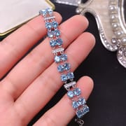 Topaz 925 silver inlaid natural Topaz women's bracelet fire color good manufacturers make goods one-piece delivery
