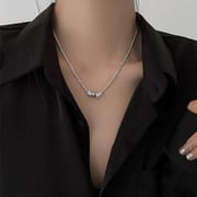 Cross zircon non-fading titanium steel necklace men's all-match high-end sense Cuban chain personality niche neck chain necklace