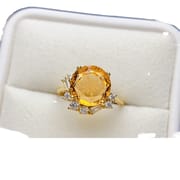 Factory wholesale explosions natural citrine ring S925 silver inlaid main stone 10*10 selling Europe and the United States a generation
