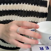 Po S999 Silver High-grade Flower Ring Niche Design Light Luxury Small Fresh Sweet Ring for Hair